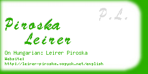 piroska leirer business card